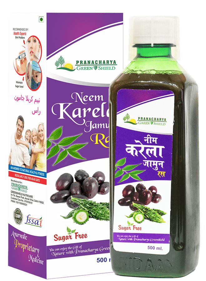 Pranacharya Greenshield Neem Karela Jamun Juice for Diabetes